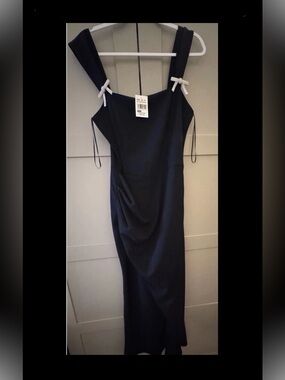 Quiz black Diamante Bow Maxi Dress size 12